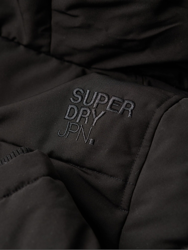 Superdry Black Everest Hooded Puffer Bomber Jacket - Image 7 of 7