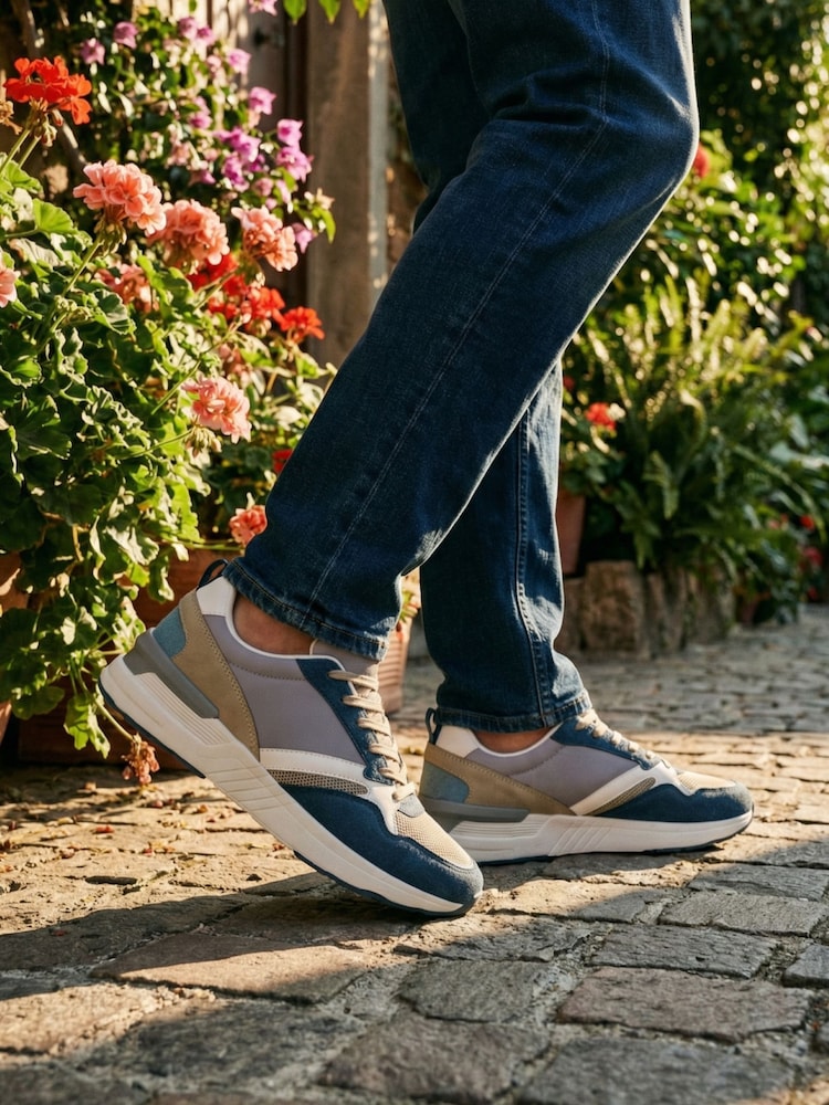 Novo Blue Naveen Lace Up Trainers - Image 1 of 4