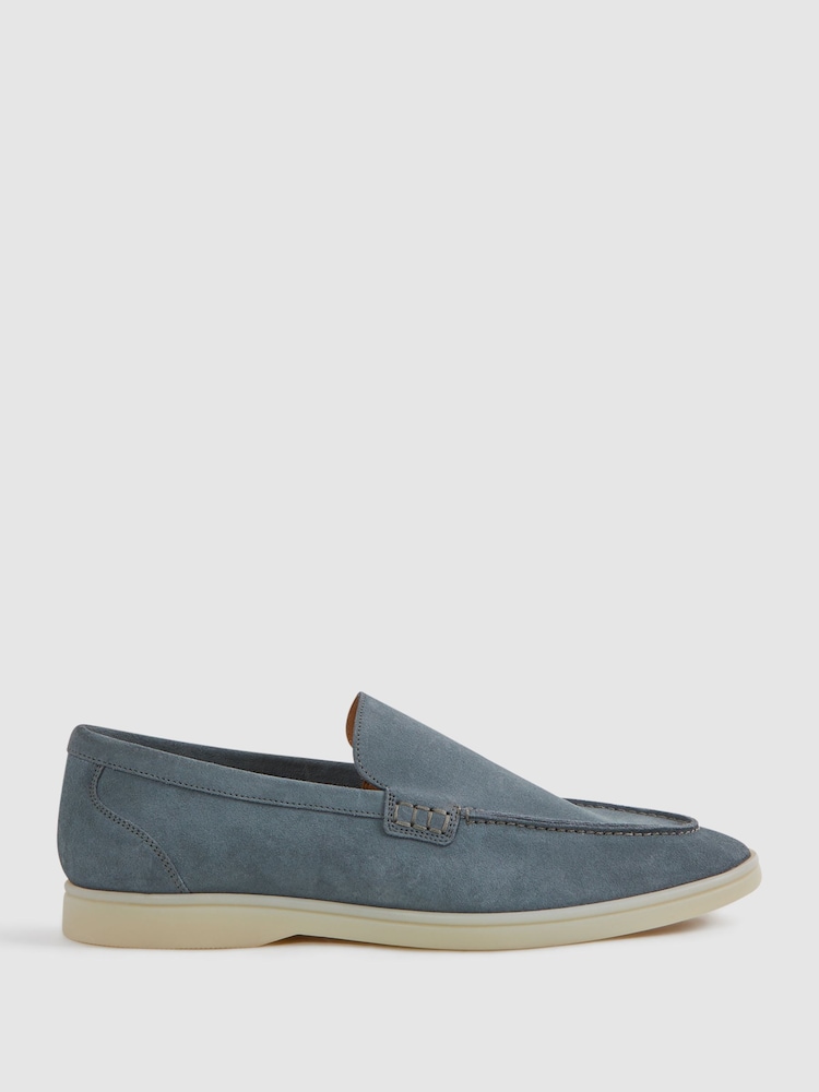 Hellblau - Reiss Kason Slipper aus Veloursleder​​​​​​​ - Bild 1 von 5