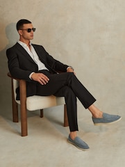 Hellblau - Reiss Kason Slipper aus Veloursleder​​​​​​​ - Bild 2 von 5