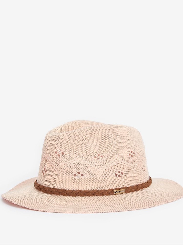 Barbour® Pink Womens Flowerdale Trilby Summer Hat - Image 1 of 3