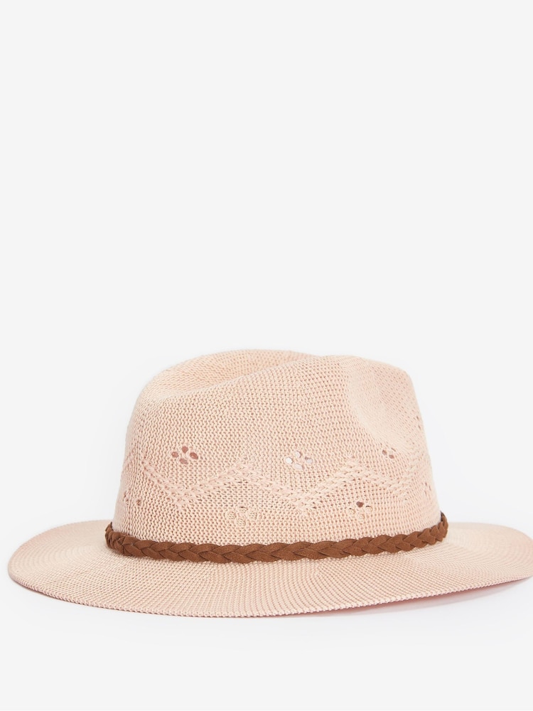Barbour® Pink Womens Flowerdale Trilby Summer Hat - Image 2 of 3