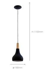 Eglo Black Sabinar IP20 Steel 180mm Modern Pendant - Image 3 of 3