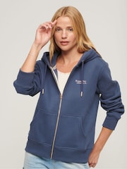 Superdry Mariner Navy Essential Logo Zip Hoodie - Image 1 of 6