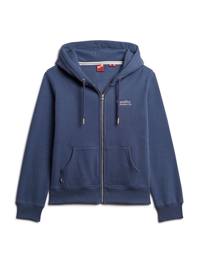 Superdry Mariner Navy Essential Logo Zip Hoodie - Image 4 of 6