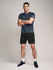 Black Textured Active Gym Shorts - Image 2 of 9