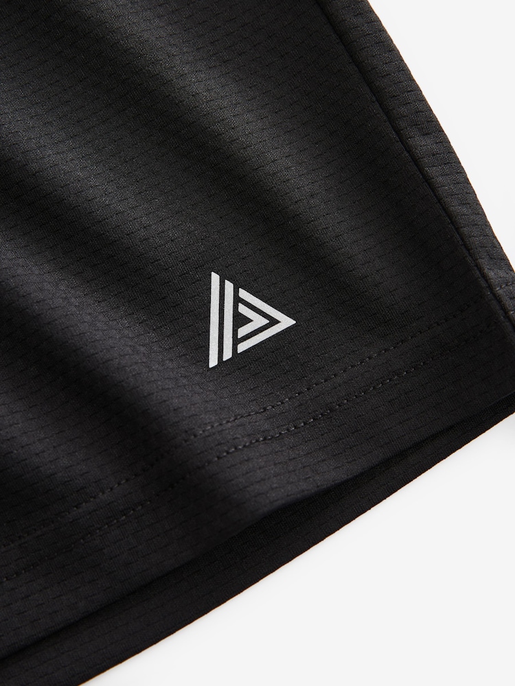 Black Textured Active Gym Shorts - Image 8 of 9