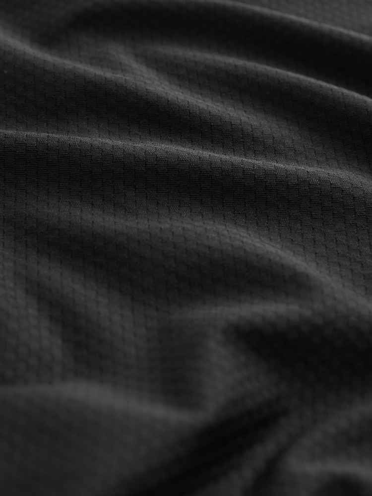 Black Textured Active Gym Shorts - Image 9 of 9