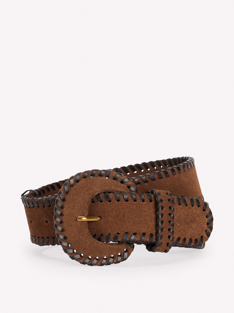 Boden Brown Covered Whipstitch Belt - Image 1 of 2 Boden Brown Covered Whipstitch Belt - Image 1 of 2