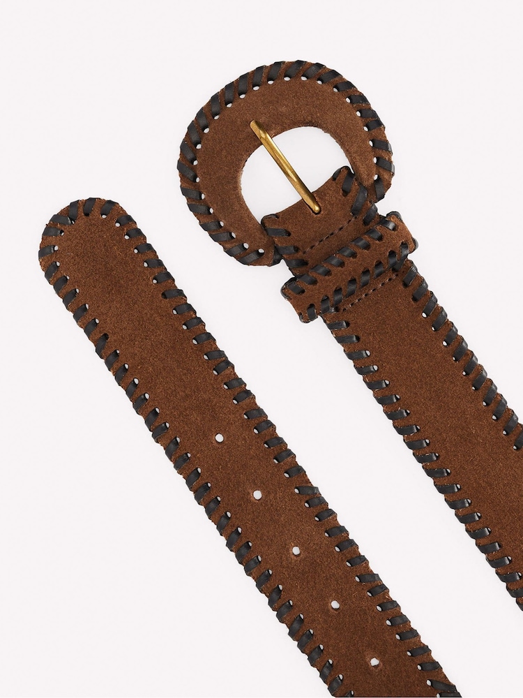 Boden Brown Covered Whipstitch Belt - Image 2 of 2 Boden Brown Covered Whipstitch Belt - Image 2 of 2