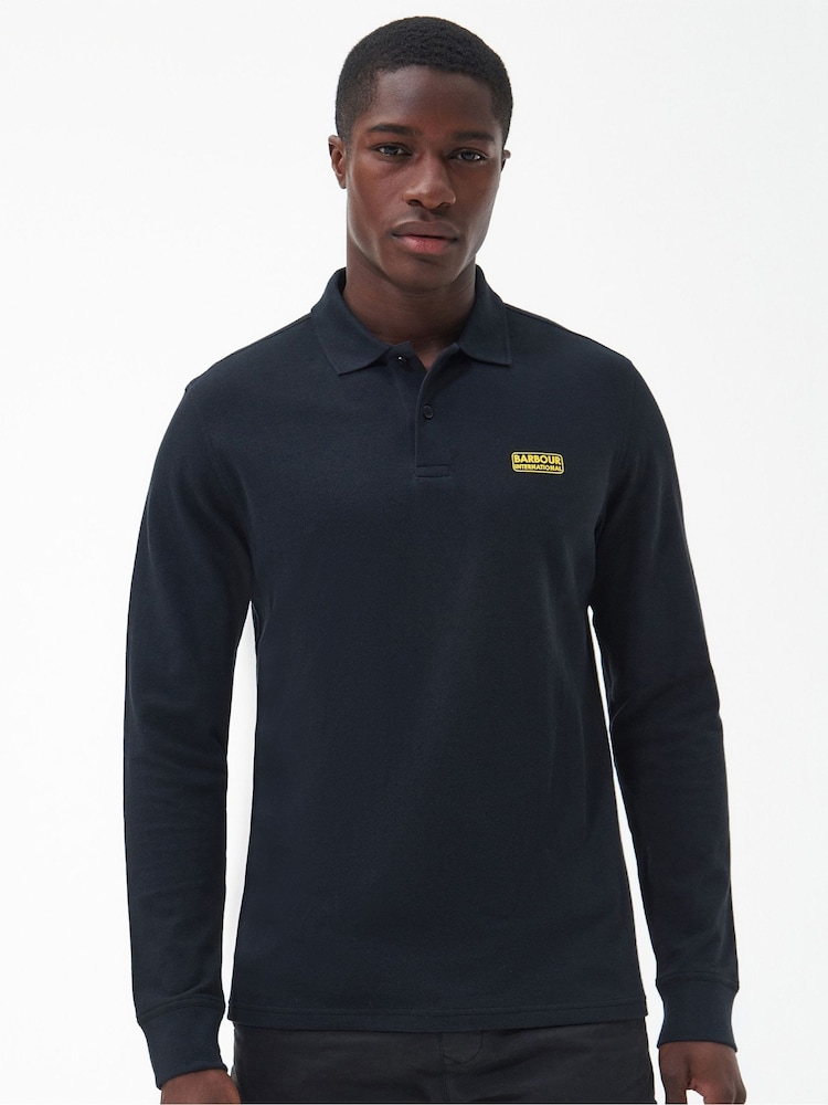 Barbour® International Mens 100% Cotton Long Sleeve Polo Shirt - Image 1 of 7 Barbour® International Mens 100% Cotton Long Sleeve Polo Shirt - Image 1 of 7