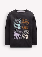 Boden Grey Long Sleeve Printed T-Shirt - Image 1 of 3