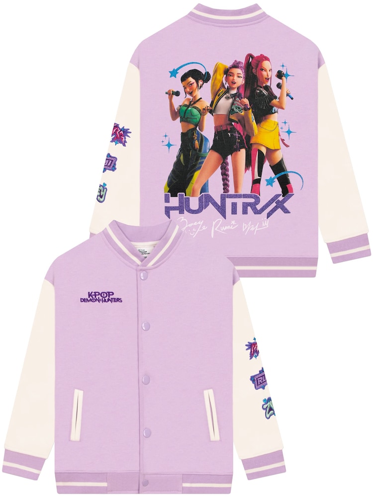Character Pink K-Pop Demon Hunters Huntrix Bomber Jacket - Image 1 of 6 Character Pink K-Pop Demon Hunters Huntrix Bomber Jacket - Image 1 of 6