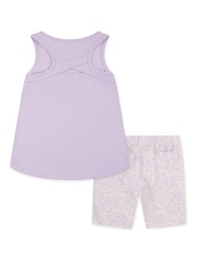 Nike Pink Little Kids Wild Flower Print Vest and Bike Shorts Set - Image 2 of 5