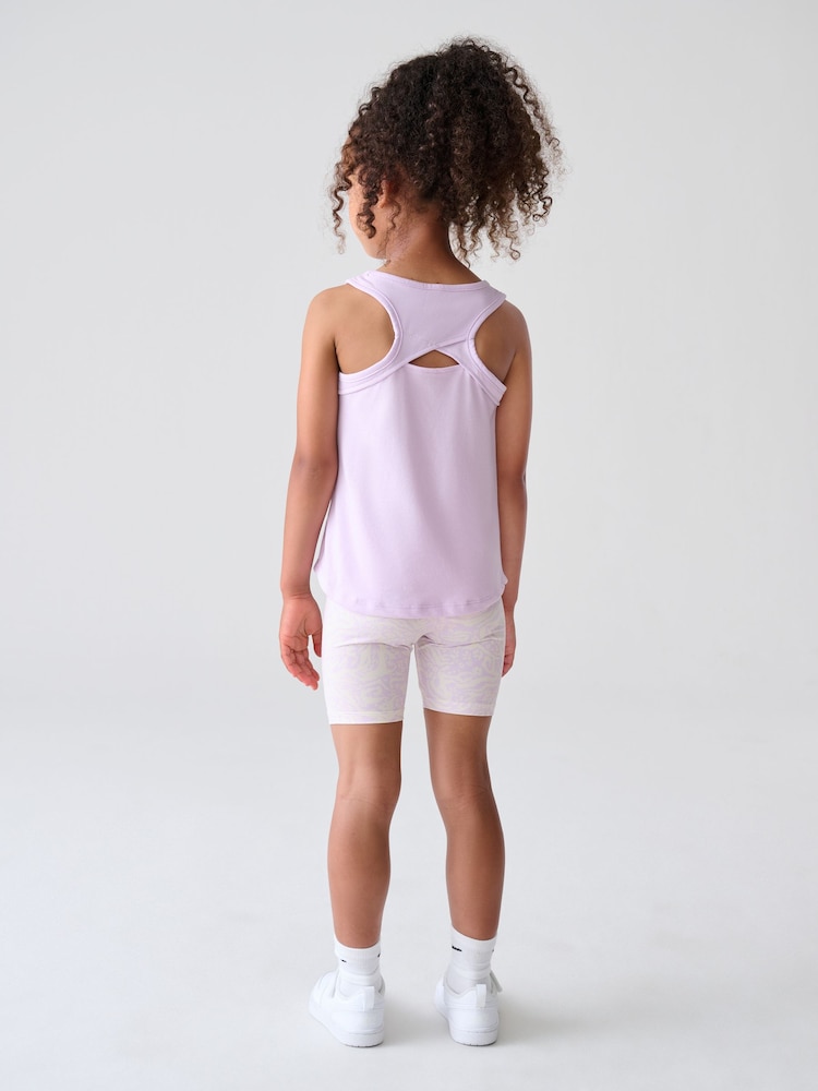 Nike Pink Little Kids Wild Flower Print Vest and Bike Shorts Set - Image 2 of 11 Nike Pink Little Kids Wild Flower Print Vest and Bike Shorts Set - Image 2 of 11