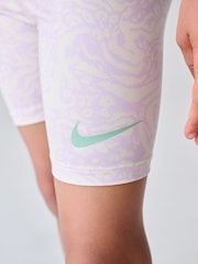 Nike Pink Little Kids Wild Flower Print Vest and Bike Shorts Set - Image 6 of 11