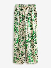 Green Floral Linen Blend Short Sleeve Pyjamas - Image 8 of 9