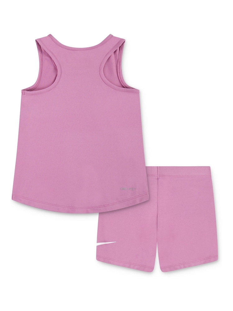 Nike Pink Little Kids All Day Play Bike Shorts Set - Image 2 of 5