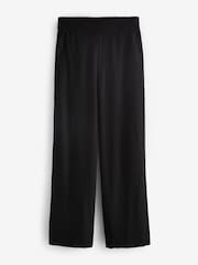 Black Wide Leg Trousers With Linen - Image 6 of 6