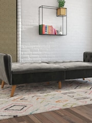 Novogratz Grey Tallulah Velvet Memory Foam Futon - Image 2 of 4