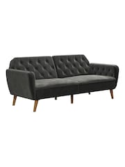 Novogratz Grey Tallulah Velvet Memory Foam Futon - Image 3 of 4