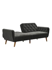 Novogratz Grey Tallulah Velvet Memory Foam Futon - Image 4 of 4