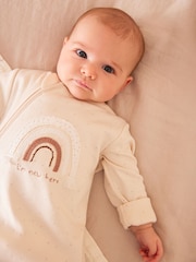 Neutral I'm New Here Single 100% Cotton Sleepsuit (0-9mths) - Image 2 of 11