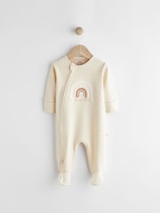 Neutral I'm New Here Single 100% Cotton Sleepsuit (0-9mths) - Image 4 of 11