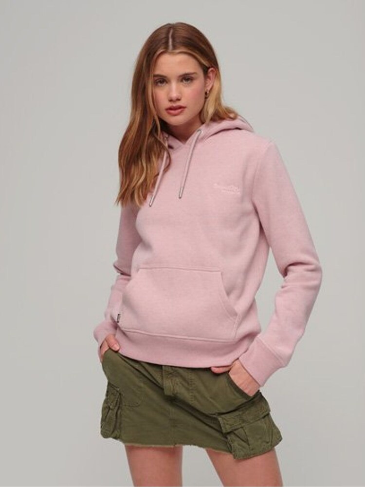 Superdry Pink Essential Logo Hoodie - Image 1 of 6