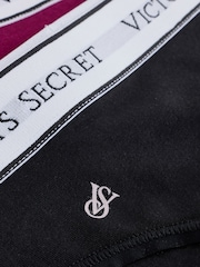 Victoria's Secret Pink/Black/Purple Hipster Logo 4 Pack Knickers - Image 6 of 7