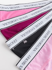 Victoria's Secret Pink/Black/Purple Hipster Logo 4 Pack Knickers - Image 7 of 7