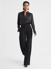 Reiss Black Aleah Petite Pull On Trousers - Image 1 of 6
