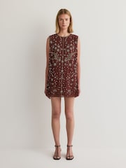 Free People Brown Brighter Days Mini Dress - Image 1 of 6