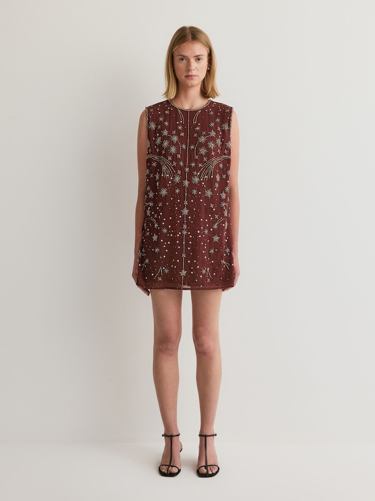 Free People Brown Brighter Days Mini Dress - Image 1 of 6 Free People Brown Brighter Days Mini Dress - Image 1 of 6