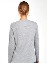 رمادي مموج - توب ياقة عالية كم طويل - Image 2 of 7