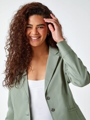 Roman Green Stretch Button Detail Blazer - Image 4 of 5