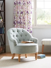 Laura Ashley Baron Chenille Pale Grey Green Hanby Accent Chair - Image 1 of 9