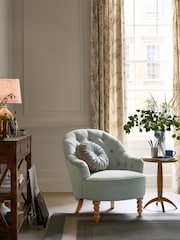 Laura Ashley Baron Chenille Pale Grey Green Hanby Accent Chair - Image 2 of 9