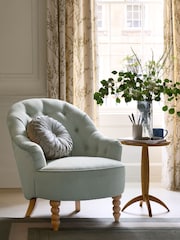 Laura Ashley Baron Chenille Pale Grey Green Hanby Accent Chair - Image 3 of 9