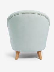 Laura Ashley Baron Chenille Pale Grey Green Hanby Accent Chair - Image 5 of 9