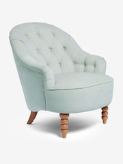 Laura Ashley Baron Chenille Pale Grey Green Hanby Accent Chair - Image 6 of 9