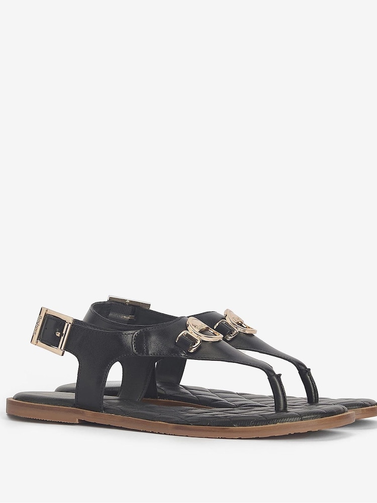 Barbour® Black Vivienne Leather Sandals - Image 1 of 6 Barbour® Black Vivienne Leather Sandals - Image 1 of 6