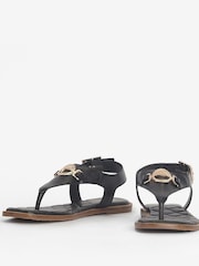 Barbour® Black Vivienne Leather Sandals - Image 3 of 6