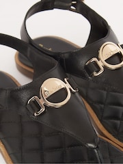 Barbour® Black Vivienne Leather Sandals - Image 6 of 6