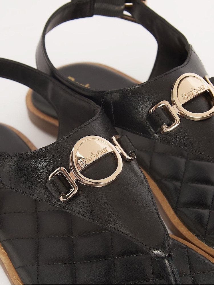 Barbour® Black Vivienne Leather Sandals - Image 6 of 6 Barbour® Black Vivienne Leather Sandals - Image 6 of 6