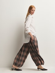 Free People Red Moonflower Plaid Balloon Trousers - Image 3 of 6