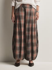 Free People Red Moonflower Plaid Balloon Trousers - Image 6 of 6