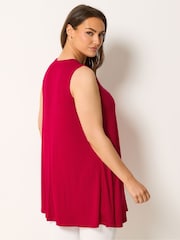 Yours Curve Red Pleated Front Vest - Image 2 of 5