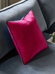 Furn Pink Meridian Velvet 45cm X 45cm Cushion Cover - Image 1 of 5
