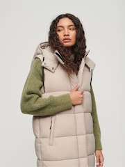 Superdry Grey Hooded Ripstop Longline Gilet - Image 3 of 6